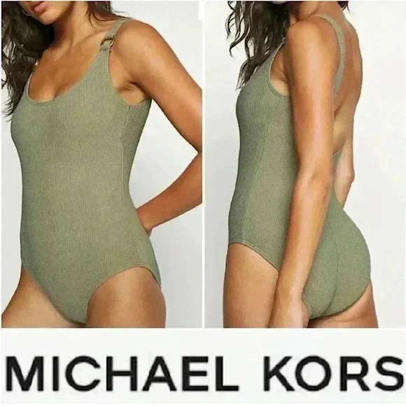 Michael Kors New Logo Ring One Piece Swimsuit Size 14 - Picture 6 of 11